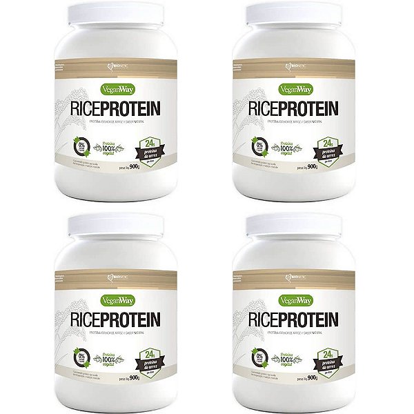 Kit 4 Rice Protein Natural VeganWay 900g - Proteína Vegana