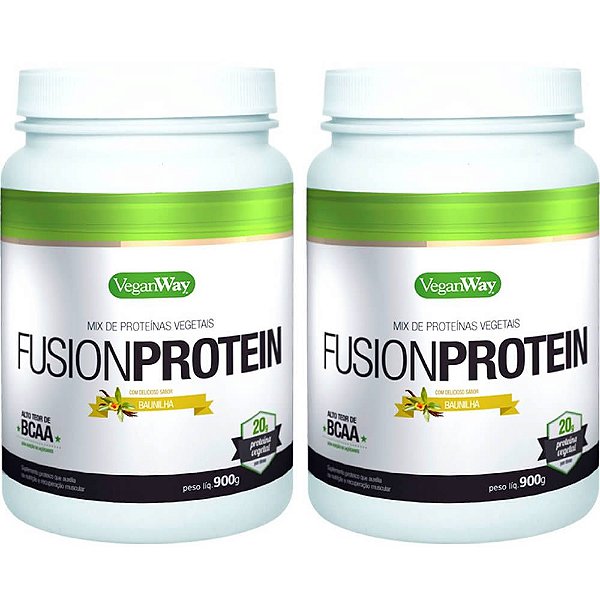 Kit 2 Fusion Protein Baunilha VeganWay 900g Proteína Vegana