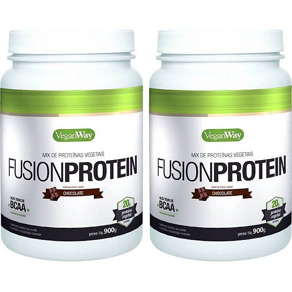 Kit 2 Fusion Protein Cacau VeganWay 900g - Proteína Vegana
