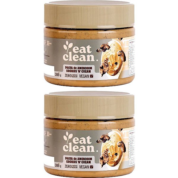 Kit 2 Pasta de Amendoim Cookies Eat Clean 300g - Vegano