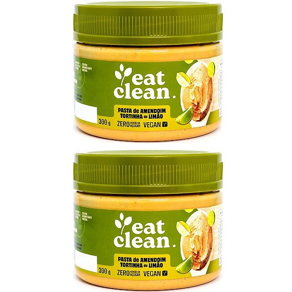 Kit 2 Pasta Amendoim Tortinha de Limão Eat Clean 300g Vegano