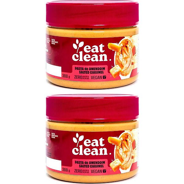 Kit 2 Pasta Amendoim Salted Caramel Eat Clean 300g - Vegano - Casa Veg