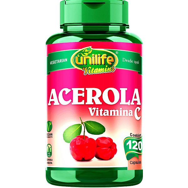 Acerola Vitamina C Unilife 120 cápsulas - Vegano