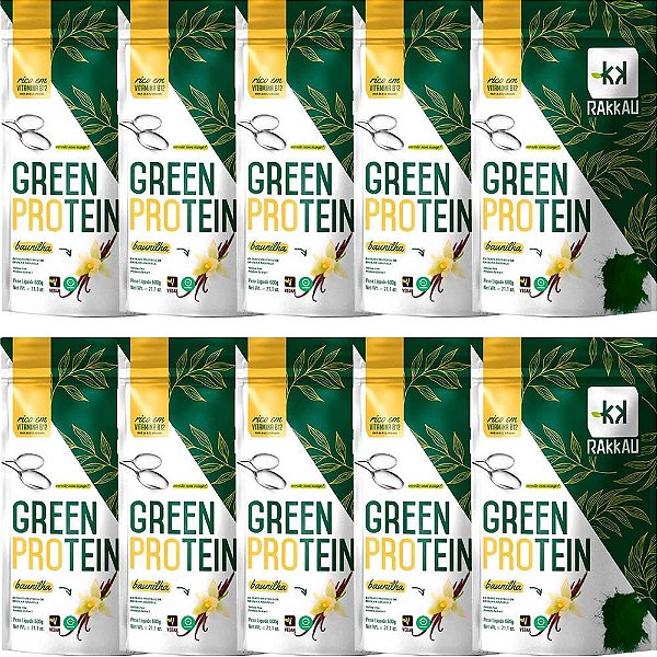Kit 10 Green Protein Baunilha Rakkau 600g - Vegano
