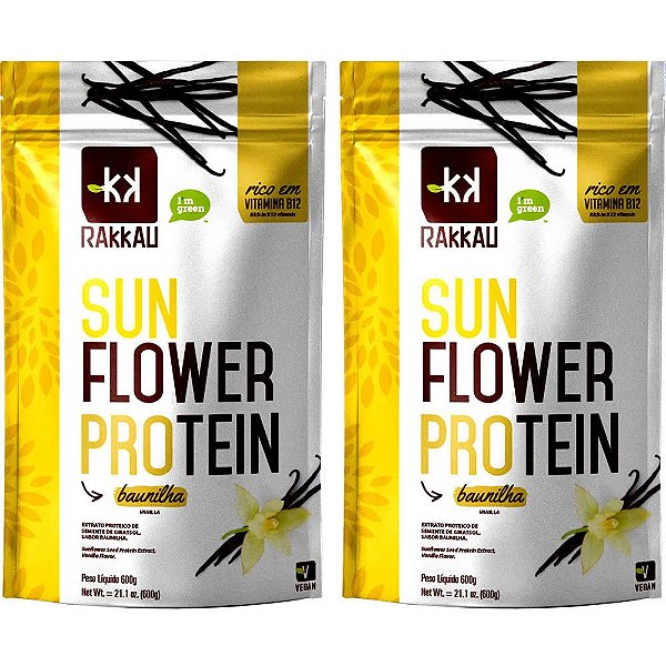 Kit 2 Sun Flower Protein Baunilha Rakkau 600g - Vegano