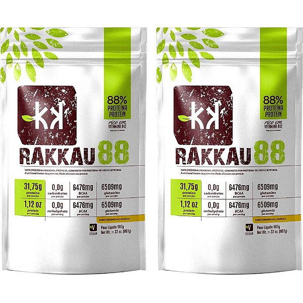 Kit 2 Rakkau 88 Baunilha Rakkau 907g - Vegano - Proteína