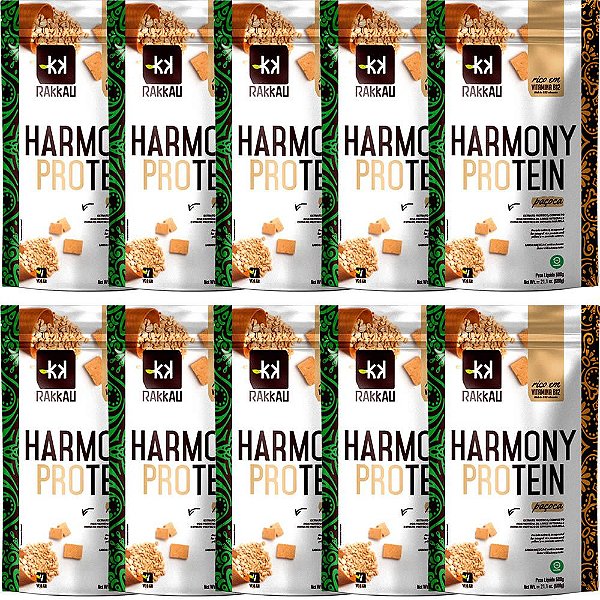 Kit 10 Harmony Protein Paçoca Rakkau 600g Vegano - Proteína