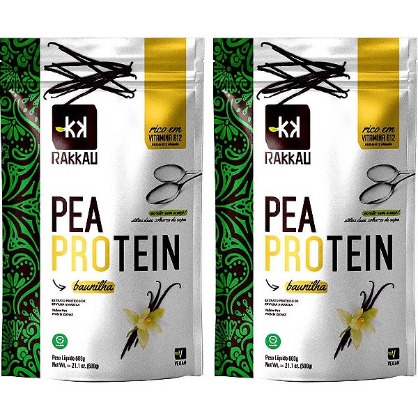 Kit 2 Pea Protein Baunilha Rakkau 600g - Vegano - Proteína