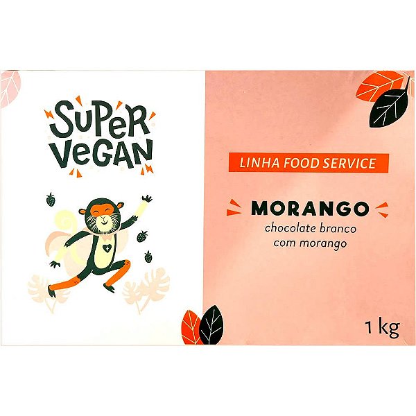 Chocolate Branco C/ Morango Super Vegan 1kg - Vegano