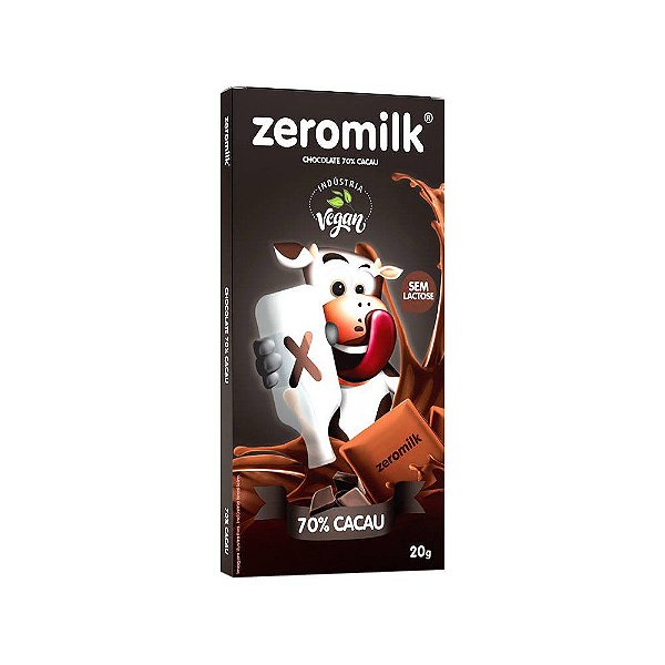 Chocolate ZeroMilk 70% Cacau Tudo Zero Leite 20g