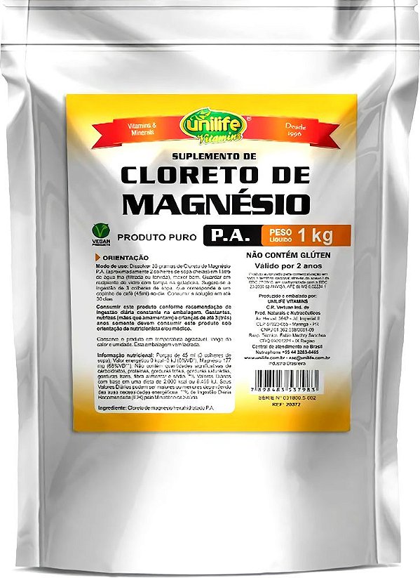 Cloreto de Magnésio Hexahidratado P.A. Unilife 1kg