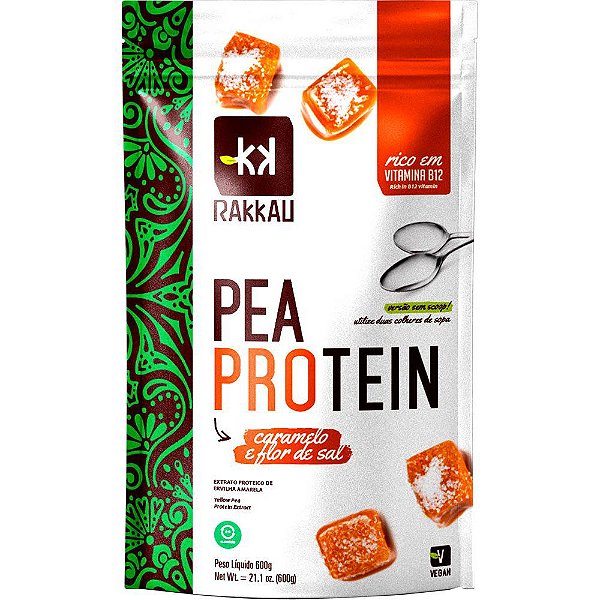 Pea Protein Caramelo E Flor Sal Rakkau 600g Vegano Proteína