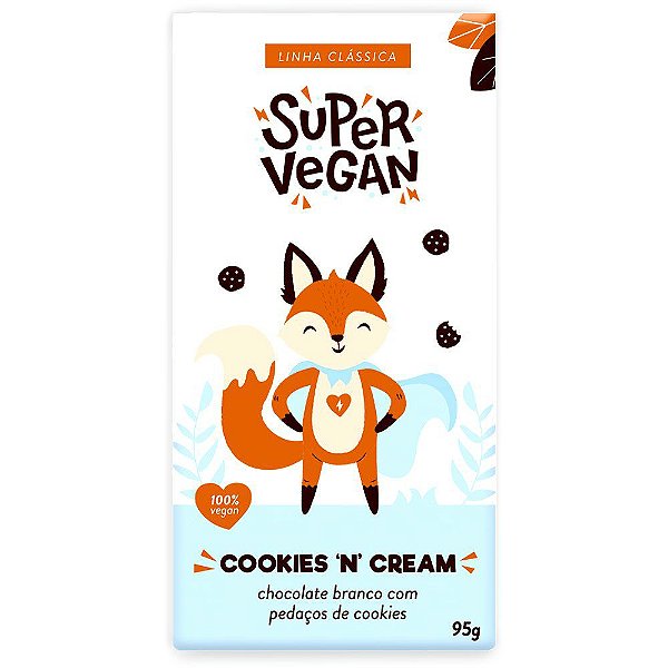 Chocolate Branco C/ Pedaços de Cookies Super Vegan 95g