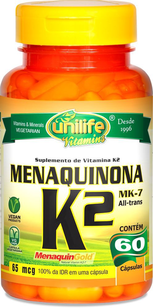 Vitamina K2 Menaquinona (MenaquinGold MK-7) Unilife 60 cápsulas - Vegano