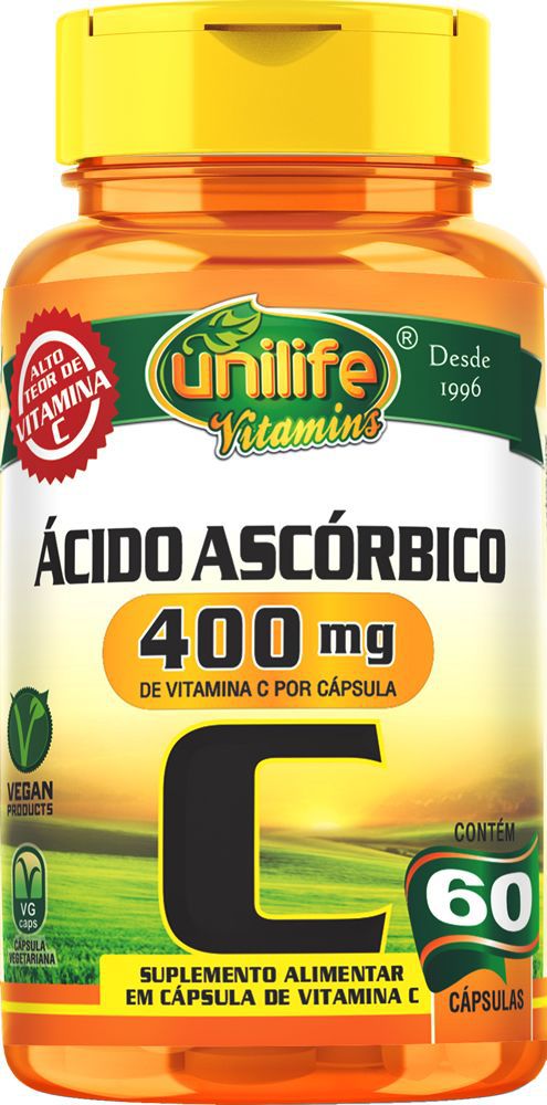Vitamina C Ácido Ascórbico Unilife 60 cápsulas
