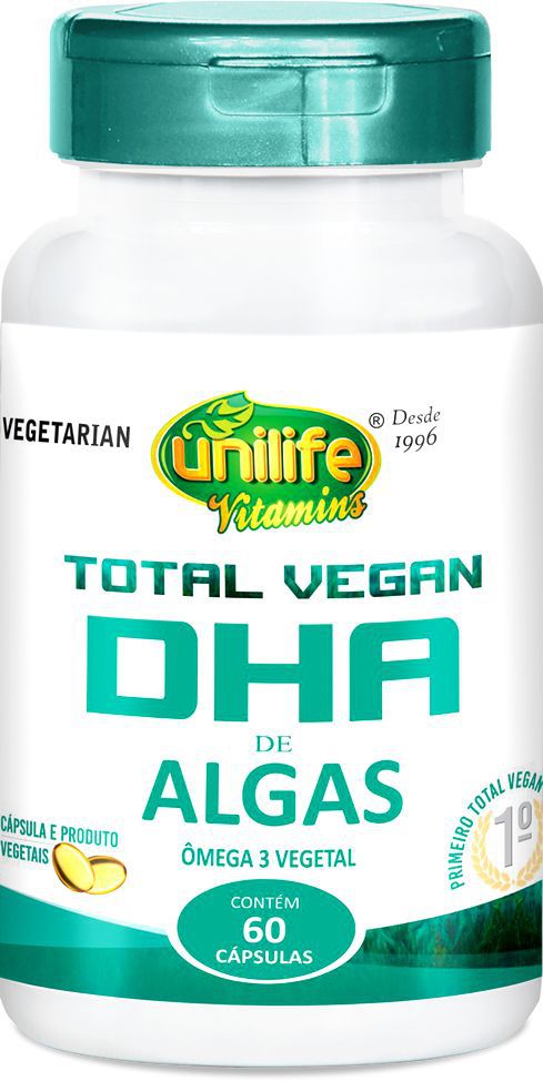 Total DHA Vegan Ômega 3 Unilife 60 Cápsulas de 700mg