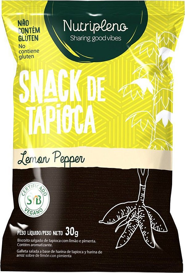 Snack de Tapioca Sabor Lemon Pepper Sem Glúten Nutripleno 30g