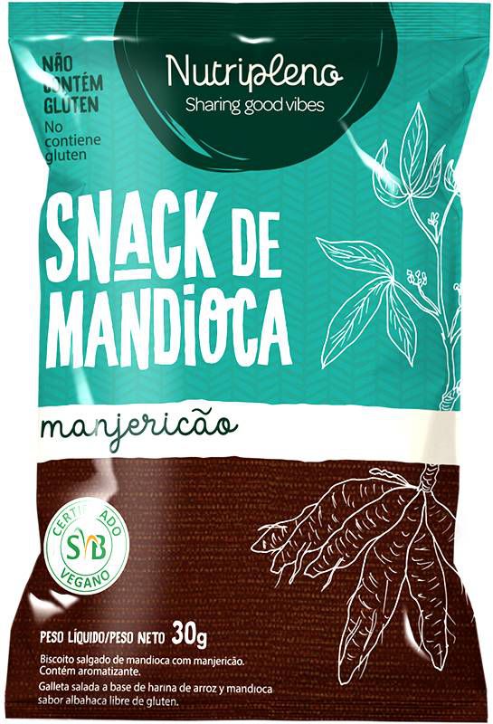 Snack de Mandioca Manjericão Sem Glúten Nutripleno 30g
