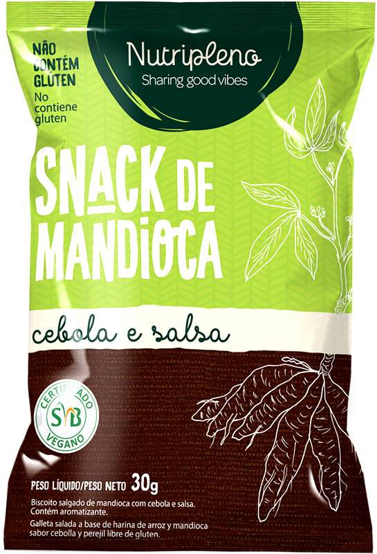 Snack de Mandioca Cebola e Salsa Sem Glúten Nutripleno 30g