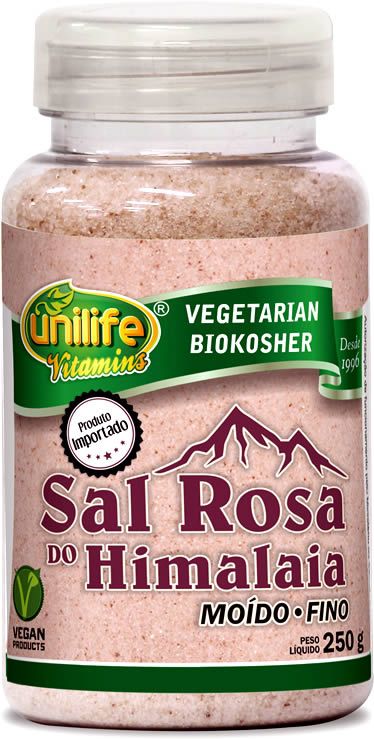 Sal Rosa do Himalaia Moído Unilife 250g - Vegano