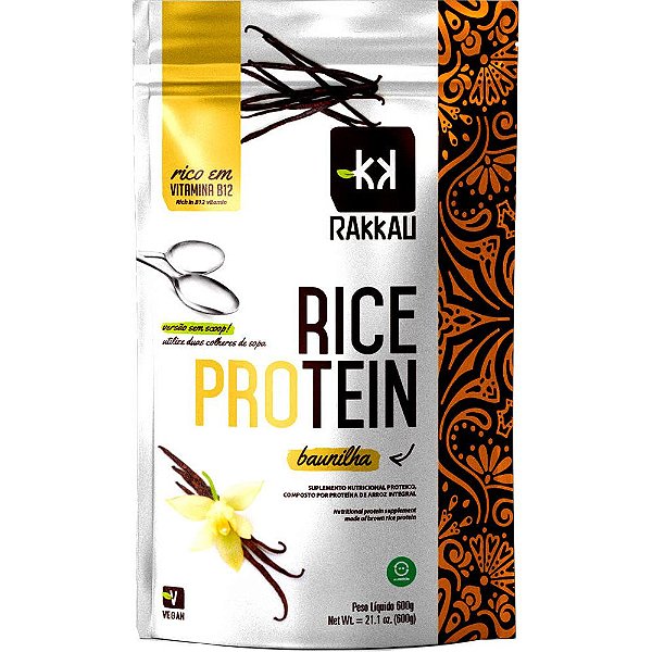 Rice Protein Baunilha Rakkau 600g - Vegano - Proteína Arroz