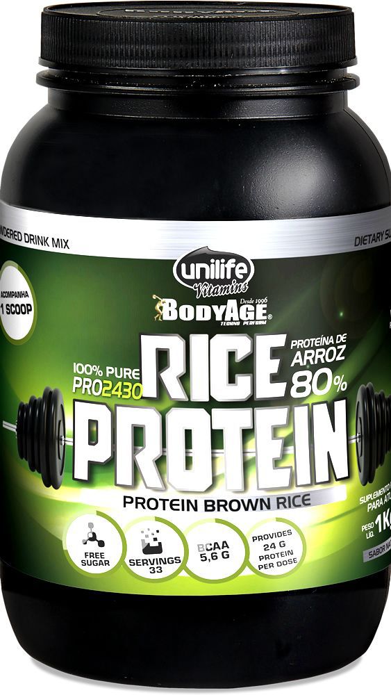 Rice Protein Proteína de Arroz sabor Natural Unilife 1kg - Vegano
