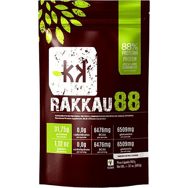 Rakkau 88 Cacau Rakkau 907g - Vegano - Proteína De Arroz