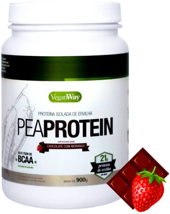 Pea Protein Cacau C/ Morango VeganWay 900g - Vegano