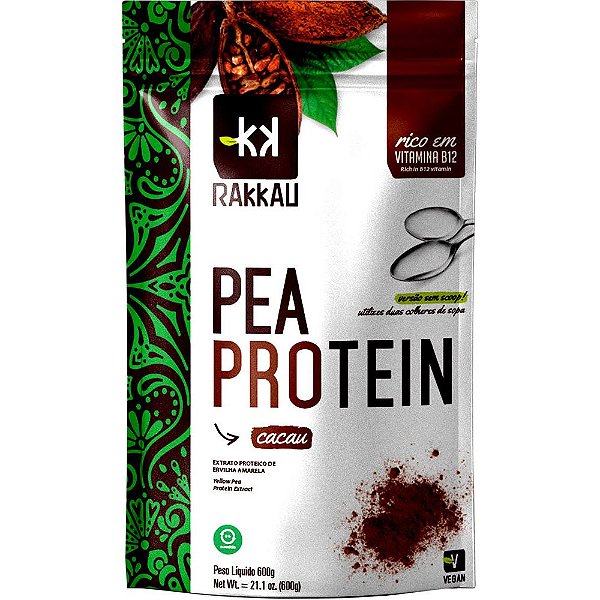 Pea Protein Cacau Rakkau 600g - Vegano - Proteína De Ervilha