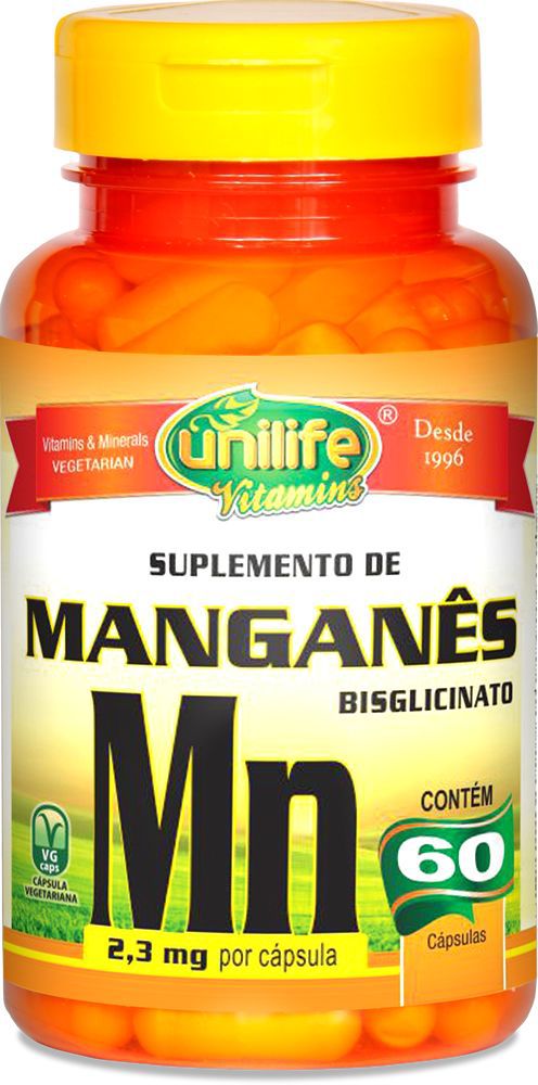 Manganês Mn Unilife 60 cápsulas - Vegano