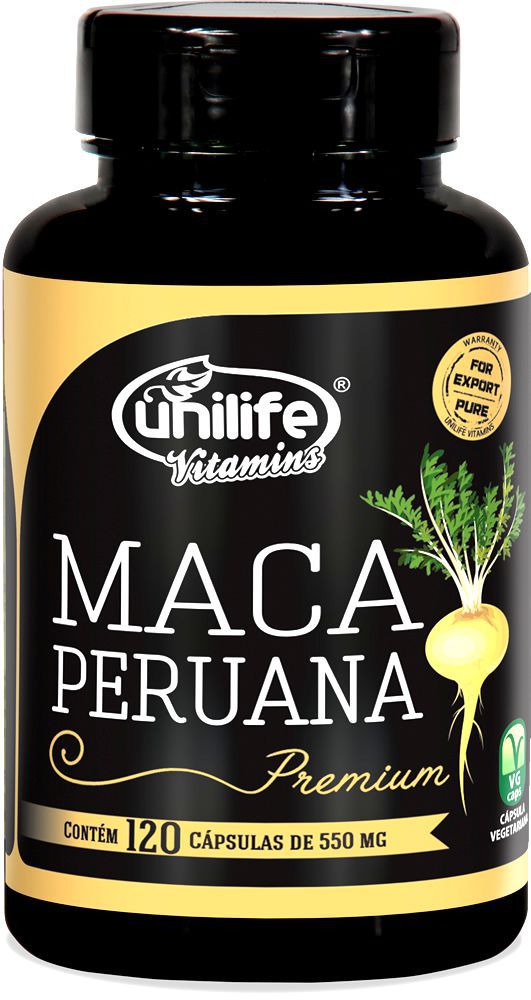 Maca Peruana Premium Unilife 120 cápsulas de 550mg