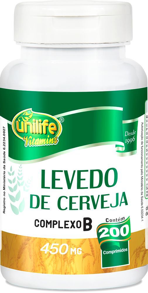 Levedo de Cerveja Unilife 200 comprimidos - Vegano