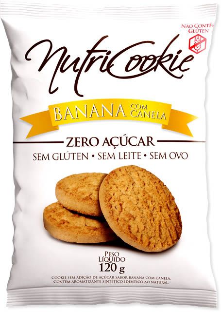 Cookie Zero Açúcar Banana com Canela Nutripleno 120g - Vegano
