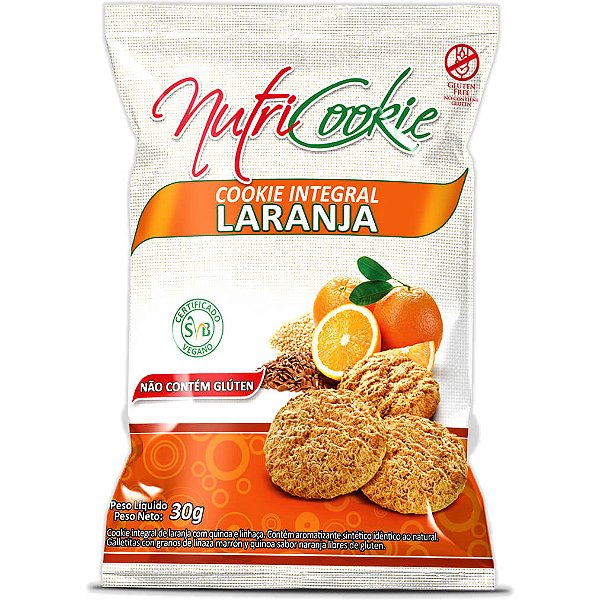 Cookie Integral Laranja Sem Glúten Nutripleno 30g - Vegano