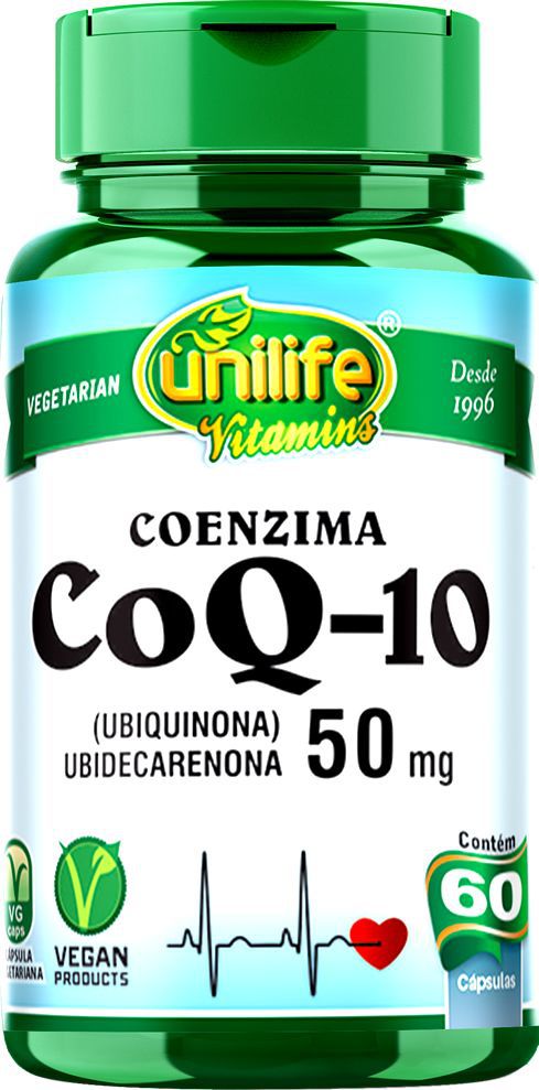Coenzima CoQ-10 Ubiquinona 50mg Unilife 60 cápsulas