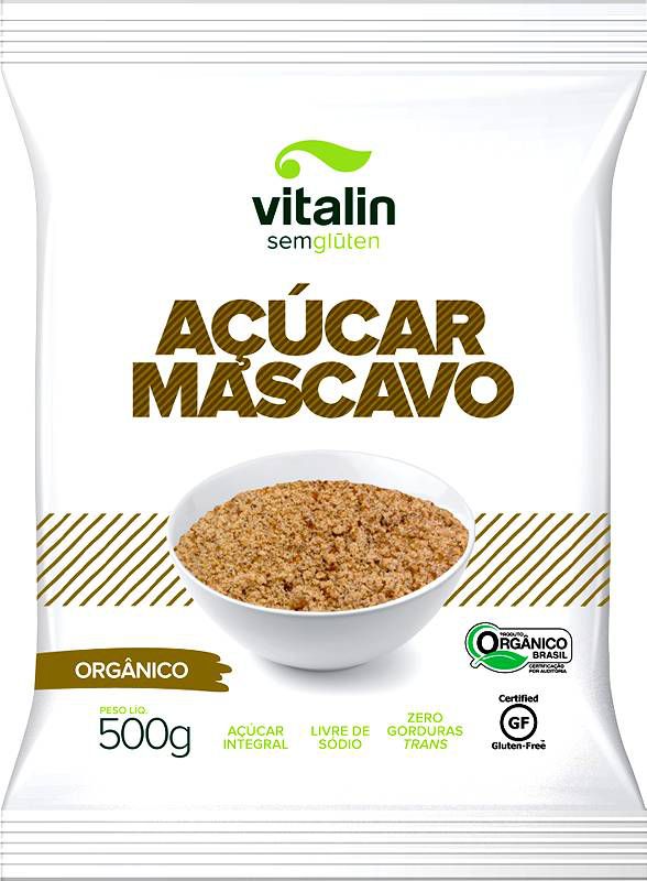 Açúcar Mascavo Orgânico Vitalin 500g - Vegano