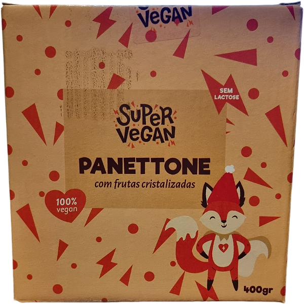 Panettone Vegano Com Frutas Cristalizadas Super Vegan 400g
