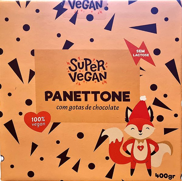 Panettone Vegano Com Gotas de Chocolate Super Vegan 400g