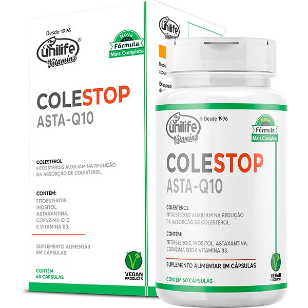 Colestop Asta-Q10 Fitosteróis Unilife 60 cápsulas