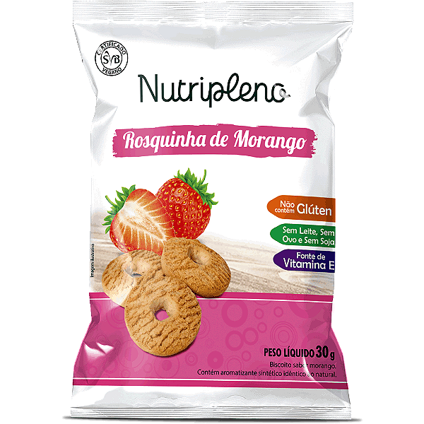VAL: 10/10/2025 - Rosquinha Morango Sem Glúten Nutripleno 30g