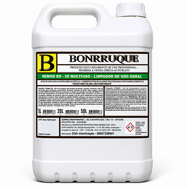 Remox RX-05 Bonrruque 5L – Limpador Multiuso Desengraxante Automotivo Profissional