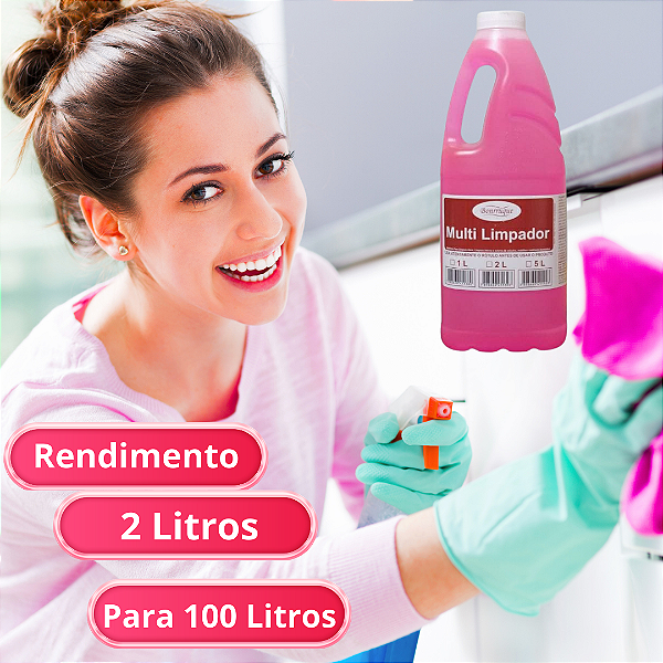 Multi Limpador De Uso Geral 2l Bonrruque Limpa Perfuma Conserva Rende ate 100 Litros