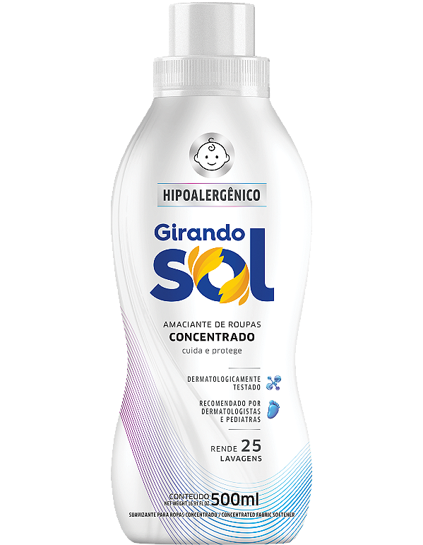 Amaciante Concentrado Hipoalergênico 500ml Girando Sol