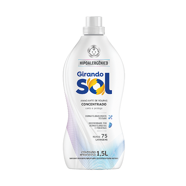 Amaciante Concentrado Hipoalergênico 1,5L Girando Sol