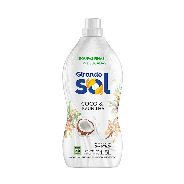 Amaciante Concentrado Coco e Baunilha 1,5L Girando Sol