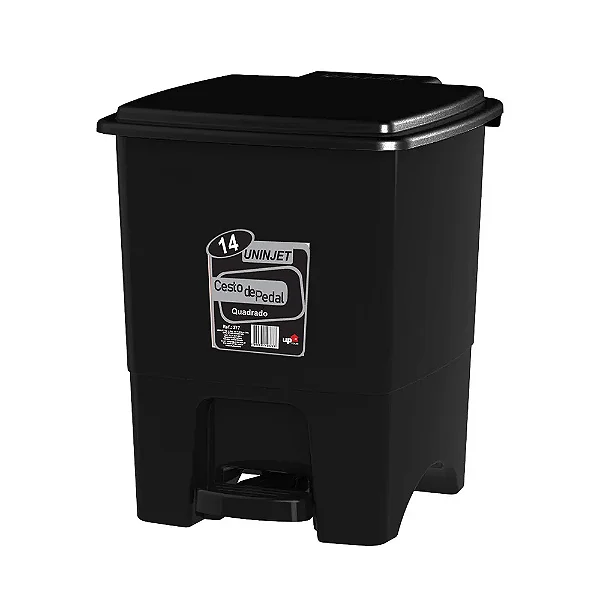 Lixeira de Pedal Quadrado 14L Uninjet
