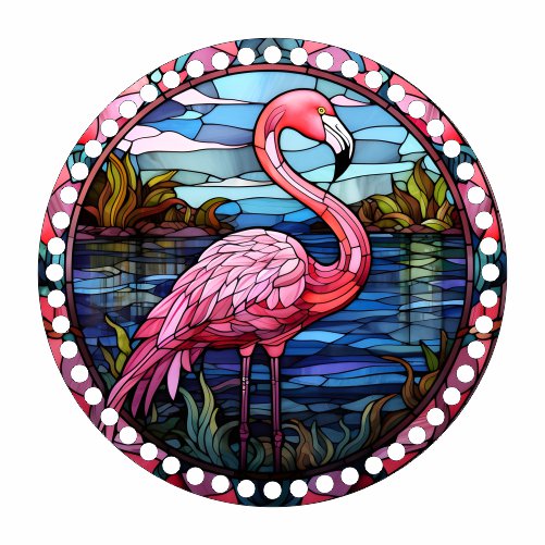Base MDF Fio de Malha Crochê Vitral Flamingo Mod1