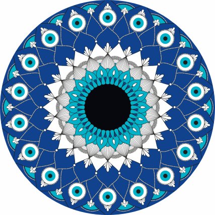 Mandala Olho Grego Azul