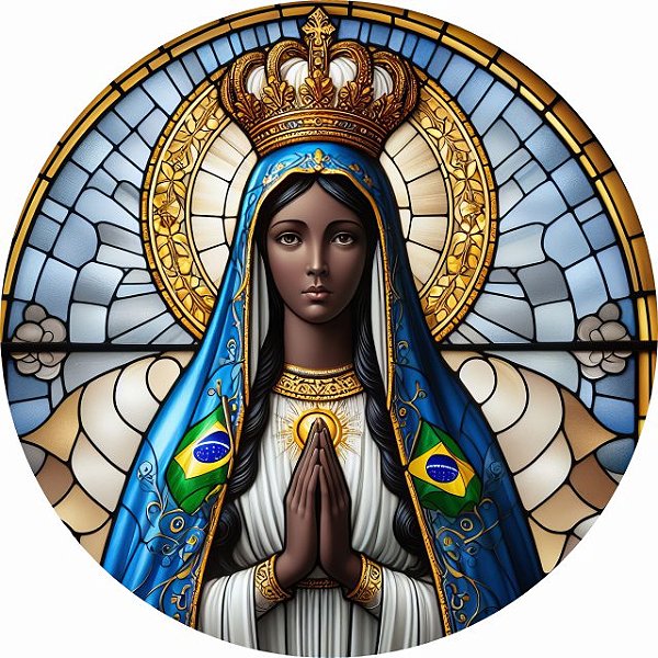 Nossa Senhora Aparecida - Arte Estilo Vitral