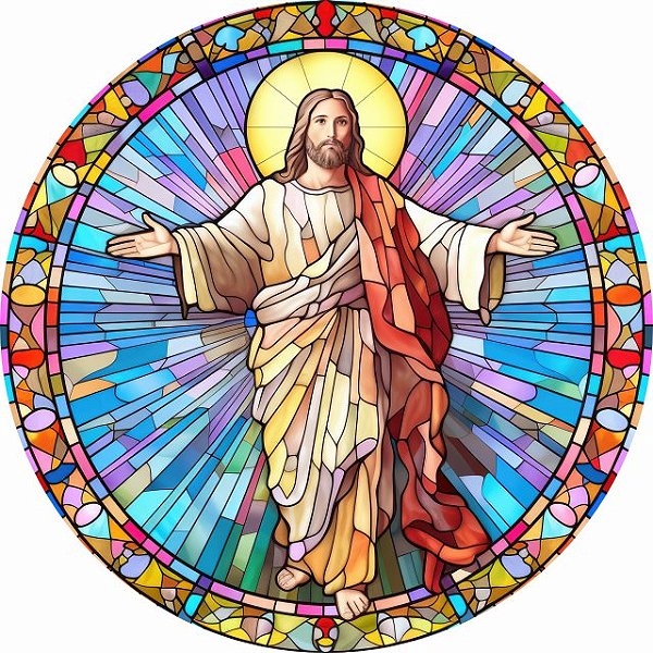 Jesus Ressuscitado - Arte Estilo Vitral